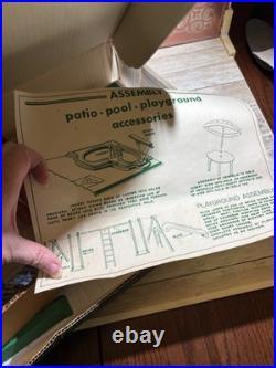 1960s Marx Dollhouse Outdoor Swimming Pool & Patio Set in orig box! NOS