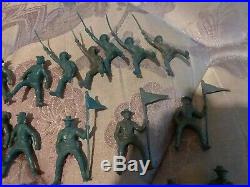 1960s Marx Giant Fort Apache Playset Long Coats Cavalry 44. With 44 horses