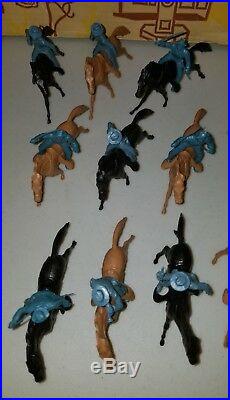 1960s Marx Giant Fort Apache Playset Long Coats Cavalry Steel Blue Set 18 #6063