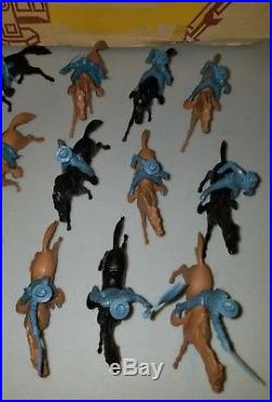 1960s Marx Giant Fort Apache Playset Long Coats Cavalry Steel Blue Set 18 #6063