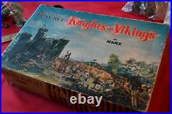 1960s Marx Knights and Vikings playset. Hand Painted men, castle & drawbridge