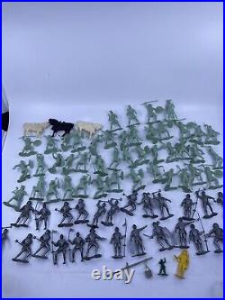 1960s VINTAGE MARX LOT OF 69 PLAYSET FIGURES LIGHT GREEN VIKINGS SILVER KNIGHTS