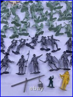 1960s VINTAGE MARX LOT OF 69 PLAYSET FIGURES LIGHT GREEN VIKINGS SILVER KNIGHTS