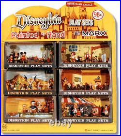 1961 Disneykin 1st Series Store Display 6 Disney Play Sets Mini Figures by MARX