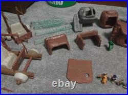 1961 Marx Flintstones Play Set Pieces and Car Incomplete
