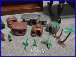 1961 Marx Flintstones Play Set Pieces and Car Incomplete