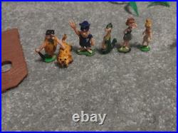 1961 Marx Flintstones Play Set Pieces and Car Incomplete