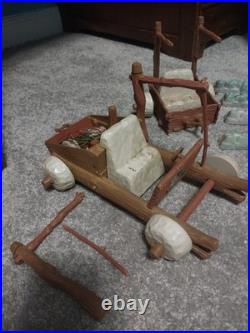 1961 Marx Flintstones Play Set Pieces and Car Incomplete