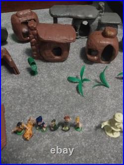 1961 Marx Flintstones Play Set Pieces and Car Incomplete