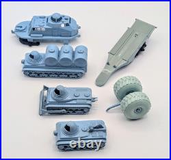 1962 Original Marx Operation Moon Base Playset Lot Of 6 Light Blue Vehicles RARE