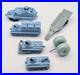 1962 Original Marx Operation Moon Base Playset Lot Of 6 Light Blue Vehicles RARE