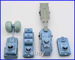 1962 Original Marx Operation Moon Base Playset Lot Of 6 Light Blue Vehicles RARE