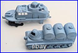 1962 Original Marx Operation Moon Base Playset Lot Of 6 Light Blue Vehicles RARE
