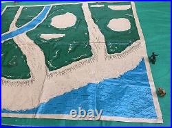 1963 Marx D-DAY Playset Play Mat. Vibrant Lithography. Very Large. HTF