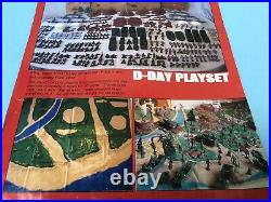 1963 Marx D-DAY Playset Play Mat. Vibrant Lithography. Very Large. HTF