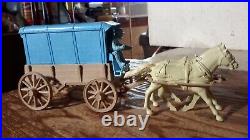 1963 ORIGINAL Marx TAN WAGON with Custer supply top Western Fort Apache Playset
