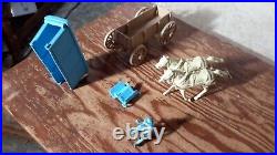 1963 ORIGINAL Marx TAN WAGON with Custer supply top Western Fort Apache Playset