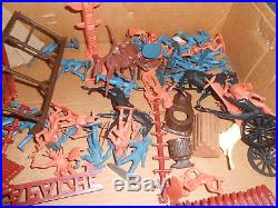 1964 Louis Marx Fort Apache Play Set 3681 Boxed w TONS of Pieces Cowboys Indians