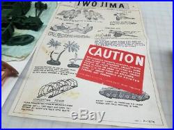 1964 Marx 4147 Iwo Jima Battleground Playset 100% Nice Box Must See Xmas Gift