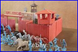 1964 Marx Fort Apache Play Set 3681 Cowboys Indians Horse Wall Teepee Well Fire