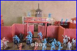 1964 Marx Fort Apache Play Set 3681 Cowboys Indians Horse Wall Teepee Well Fire