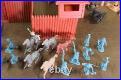 1964 Marx Fort Apache Play Set 3681 Cowboys Indians Horse Wall Teepee Well Fire