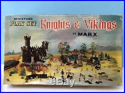 1964 Marx KNIGHTS & VIKINGS Miniature Play Set. Original, Mint Contents