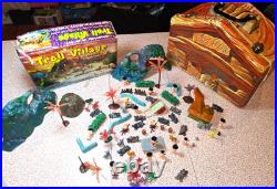 1965 Marx Troll Village 67 Pieces withBox & 1960s Troll House Case