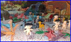 1965 Marx Troll Village 67 Pieces withBox & 1960s Troll House Case