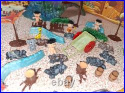 1965 Marx Troll Village 67 Pieces withBox & 1960s Troll House Case
