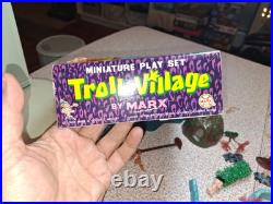 1965 Marx Troll Village 67 Pieces withBox & 1960s Troll House Case