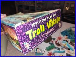 1965 Marx Troll Village 67 Pieces withBox & 1960s Troll House Case