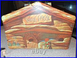 1965 Marx Troll Village 67 Pieces withBox & 1960s Troll House Case