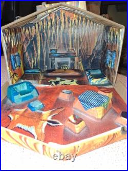 1965 Marx Troll Village 67 Pieces withBox & 1960s Troll House Case