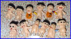 1965 Marx Troll Village 67 Pieces withBox & 1960s Troll House Case