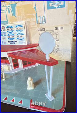 1965 Sears Allstate Service Station Tin/Plastic MARX Play Set 5952 RARE with Box