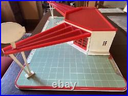 1965 Sears Allstate Service Station Tin/Plastic MARX Play Set 5952 RARE with Box