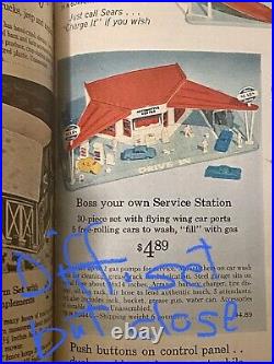 1965 Sears Allstate Service Station Tin/Plastic MARX Play Set 5952 RARE with Box