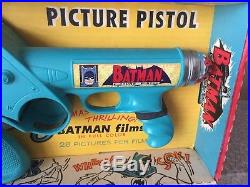1966 Marx Batman Magic Picture Pistol Gun Mib Unused Old Store Stock-in Shipper