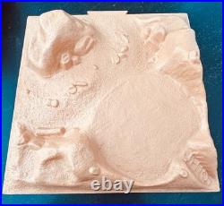 1966 Marx Playset Reissue Terrain Bases Lot of 6. 12x12 Tan Plastic Landscape