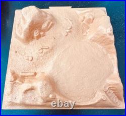 1966 Marx Playset Reissue Terrain Bases Lot of 6. 12x12 Tan Plastic Landscape