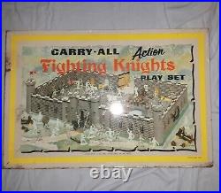 1968 Louis Marx Carryall Action Fighting Knights Playset #4635 Almost Complete