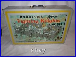 1968 Louis Marx Carryall Action Fighting Knights Playset #4635 Almost Complete