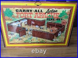 1968 Louis Marx & Co Carry All Action Fort Apache Tin Play Set
