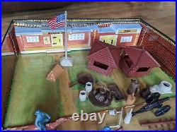 1968 Louis Marx & Co Carry All Action Fort Apache Tin Play Set