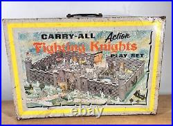 1968 MARX Carry-All Action Fighting Knights Medieval Castle Play Set 102pcs