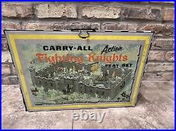 1968 MARX Carry-All Action Fighting Knights Medieval Castle Play Set #4635 Litho