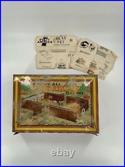1968 MARX FORT APACHE CARRY ALL ACTION PARTIAL SET with TIN CASE #4685 191 pc +tin