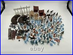 1968 MARX FORT APACHE CARRY ALL ACTION PARTIAL SET with TIN CASE #4685 191 pc +tin