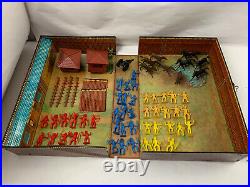 1968 MARX FORT APACHE CARRY ALL ACTION SET with TIN CASE #4685 65 pc with Horses